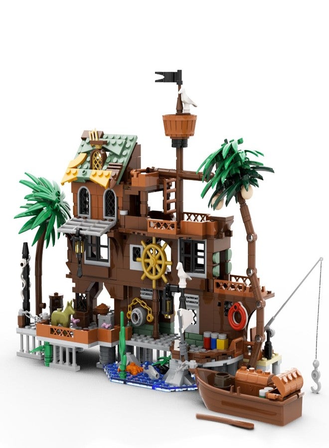 Mov stone Pirate Dock Ship Building Toys, Pirate Themed City Building Block Set, A Gift Compatible with Lego Sets for Boys & Girl 6-14 & Adults (579pcs) - Image 1